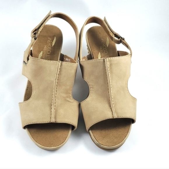 Aerosoles Heelrest Shortcake Wedge Slingback Sand Walking Sandals Size 7.5W - Picture 3 of 14